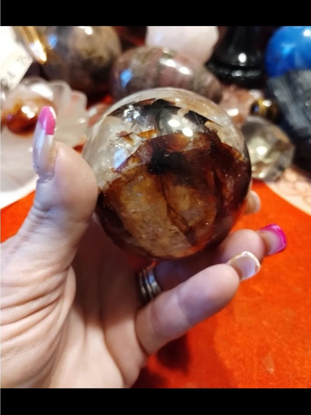 Icy Fire Quartz Sphere